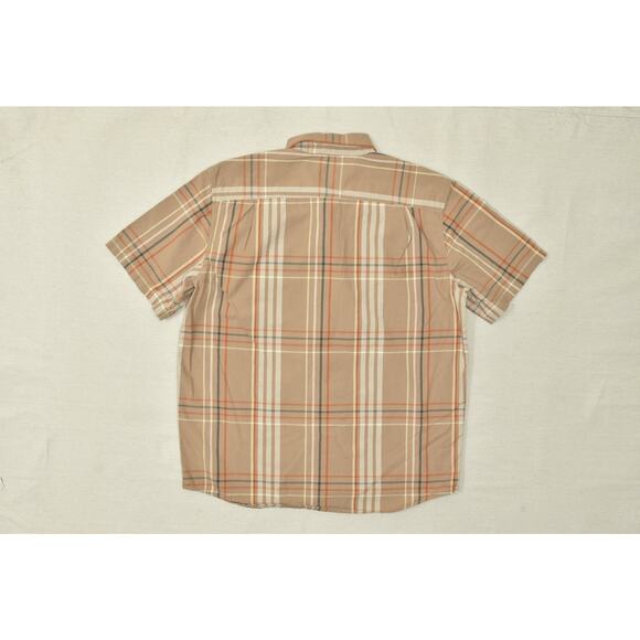 Carhartt Loose Fit Plaid Short Sleeve Button Down Shirt Size L Cotton Brown - Picture 8 of 8